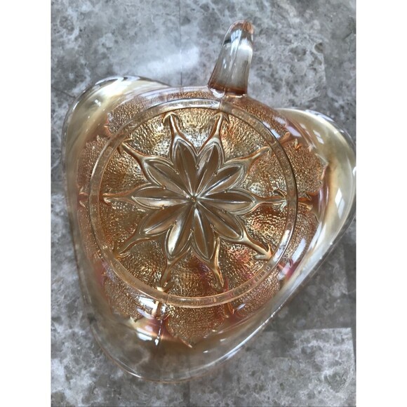 Dugan Marigold Iridescent Carnival Leaf Kays Napping Candy Dish - Picture 4 of 4